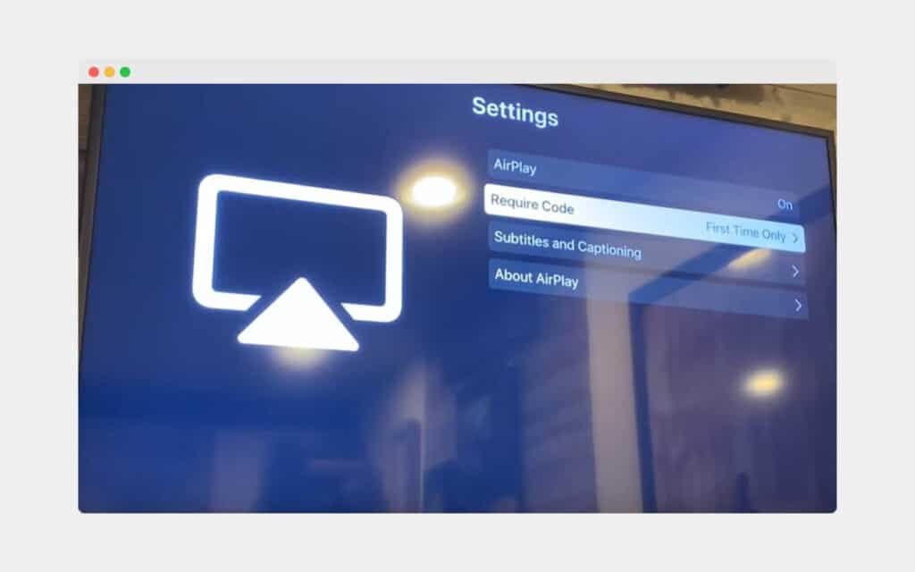 Samsung TV Airplay Settings