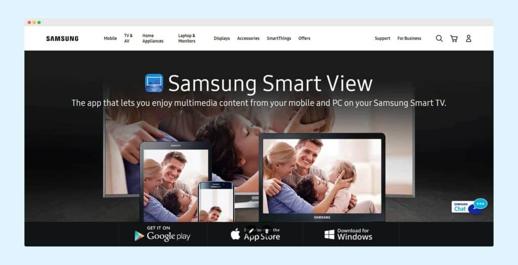 Using Samsung SmartView App to Cast to Samsung TV
