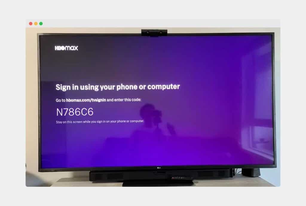 HBO Max Sign In Code on Samsung TV