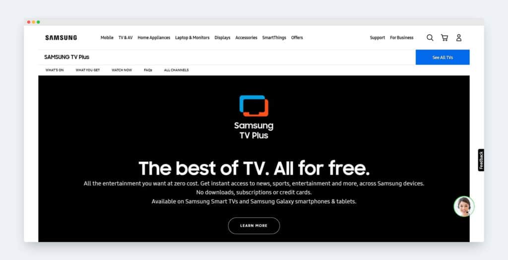 Samsung TV Plus online