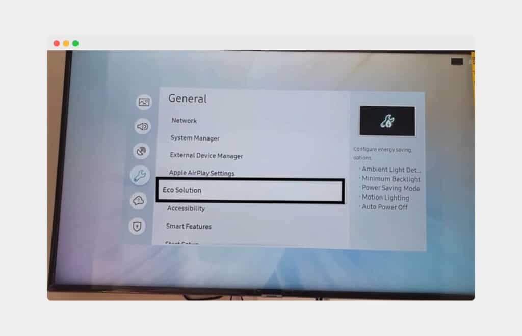 Eco Solution Mode Disabled on Samsung TV
