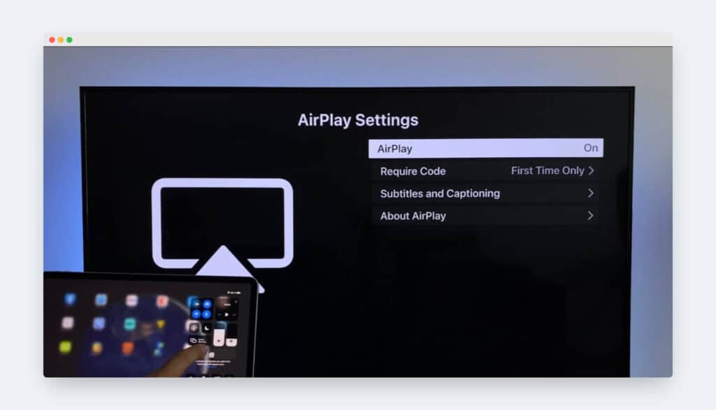 apple airplay settings on samsung tv