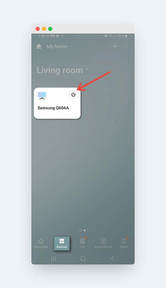 use SmartThing App to turn Samsung TV on