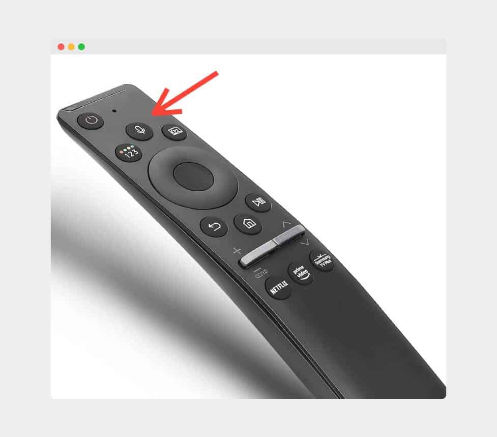Press and hold the microphone key on your TV remote to Turn off Voice Guide on Samsung TV