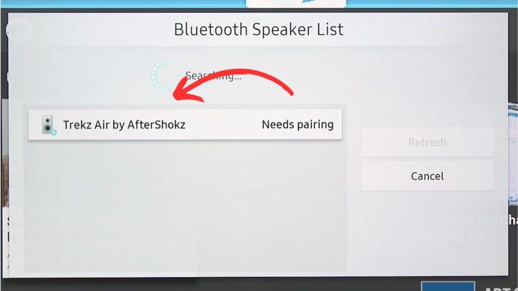 Bluetooth headphone ready to connect to samsung tv