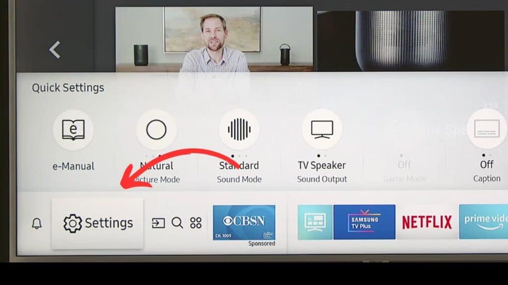 Go to settings to connect bluetooth headphones to samsung tv